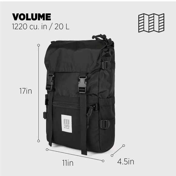 NWT Topo Designs Black Rover Pack Classic - Picture 2 of 2